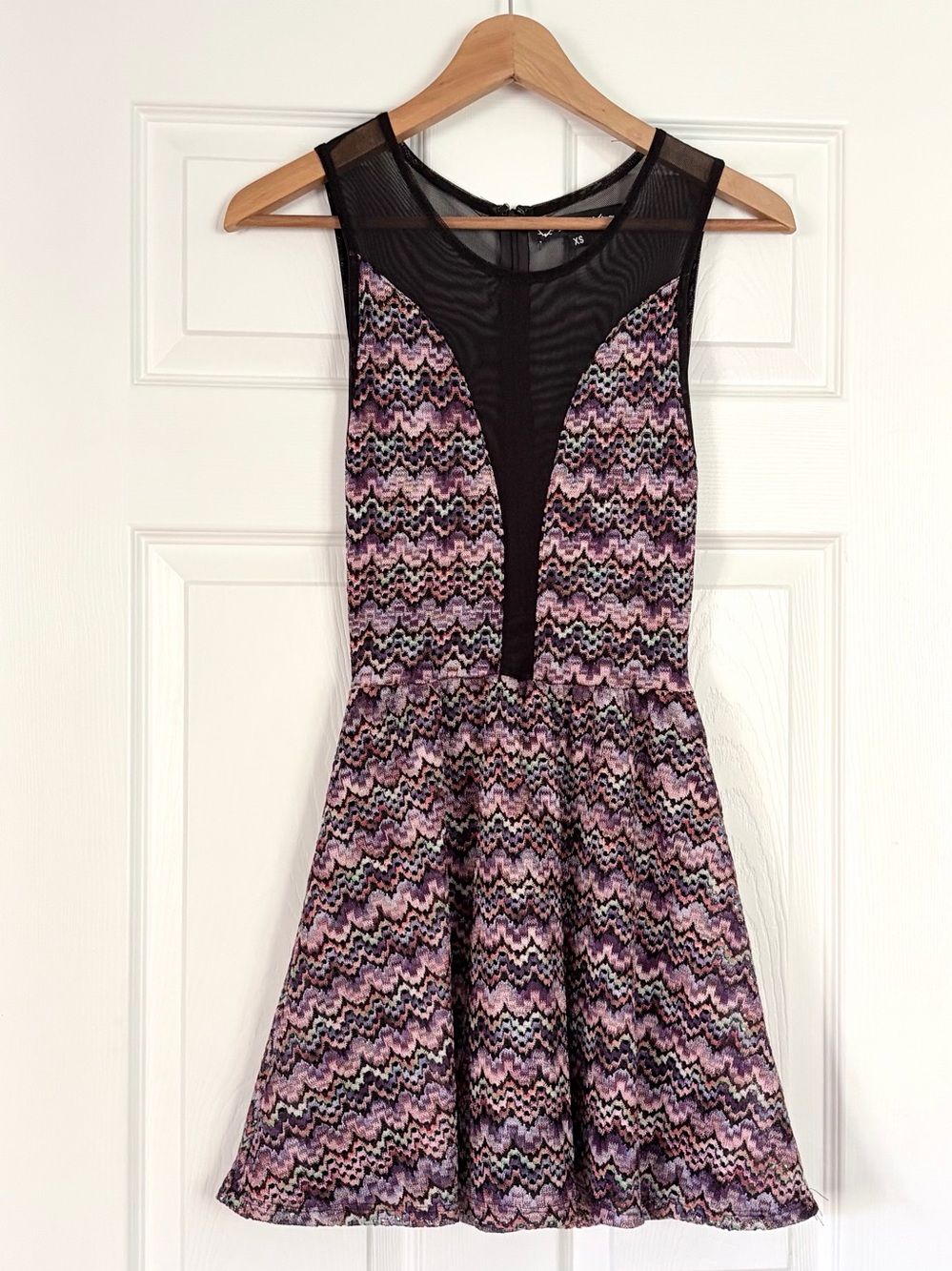 For Love & Lemons Lulu Zig Zag Skater Dress Size XS